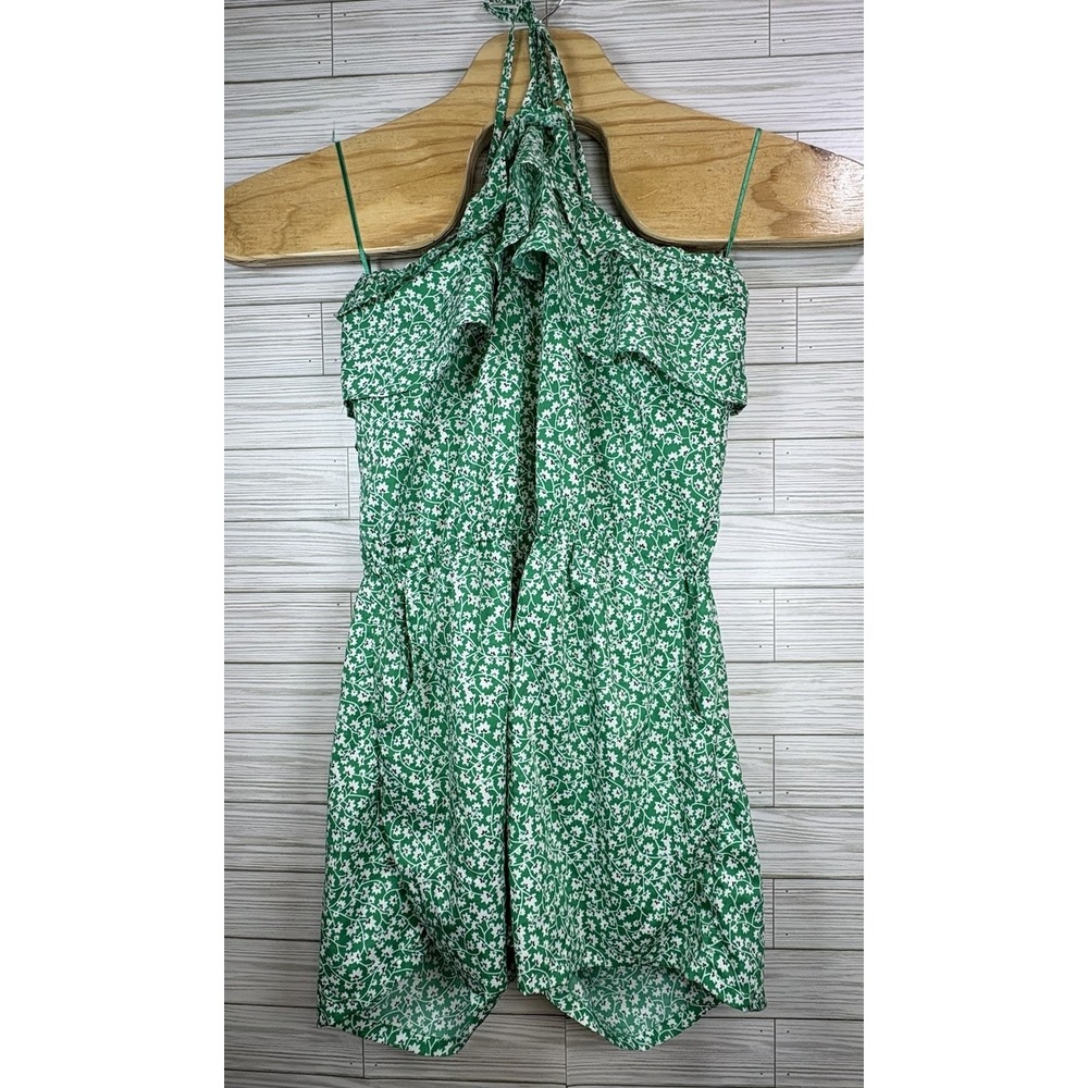 NWT Primark Women's Green & White Floral Halter Style Short Romper Size‎ 10